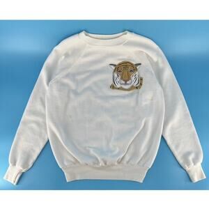 90s hand painted tiger crewneck sweatshirt 1990s vintage